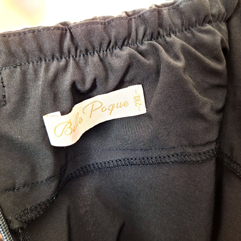 Bell Pogue Flow Swing Skirt Size 2XL. Black High Waist Tie Sash Goth Party City - Picture 10 of 11